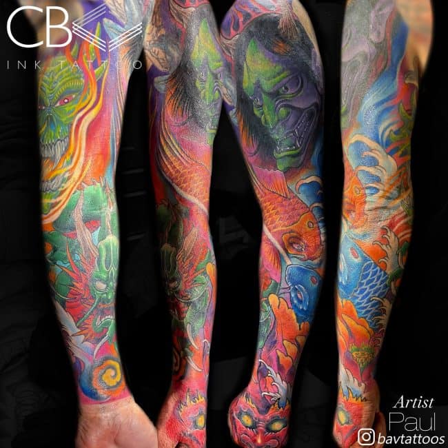 Colour Full Sleeve Tattoo