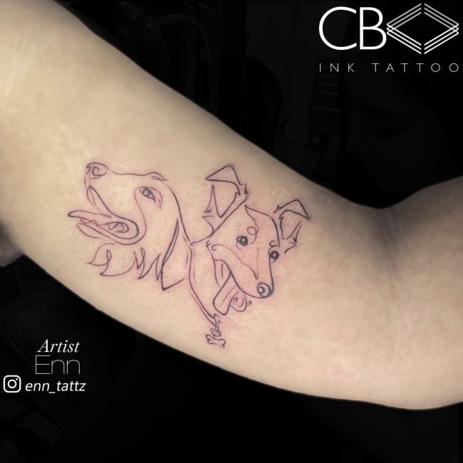 Dog fine line Tattoo