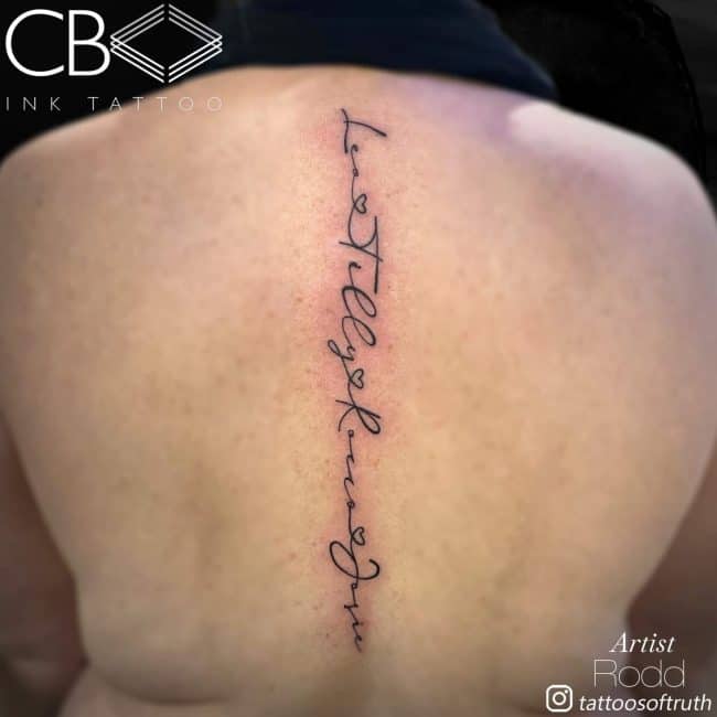 Women's Spine Tattoo