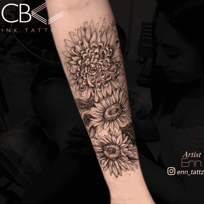 Women's Flower Forearm Tattoo