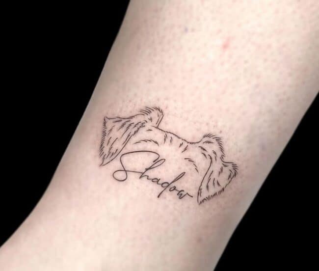 Fine Line Tattoo Dog Script