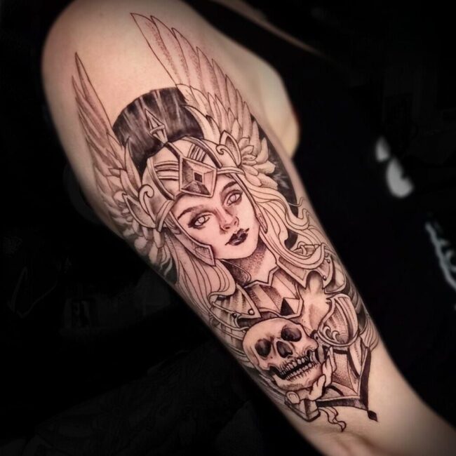 Italo Tattoo Artist Viking Girl Sleeve Tattoo