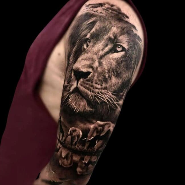 Lion Sleeve Tattoo