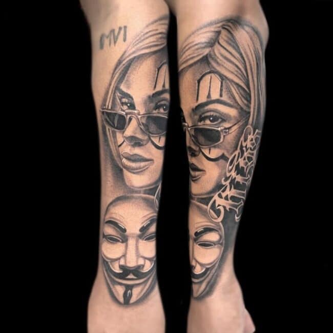 Rafael Tattoo Artist Realism Chicano Anonymous Girl With Sunglasses Forearm Tattoo