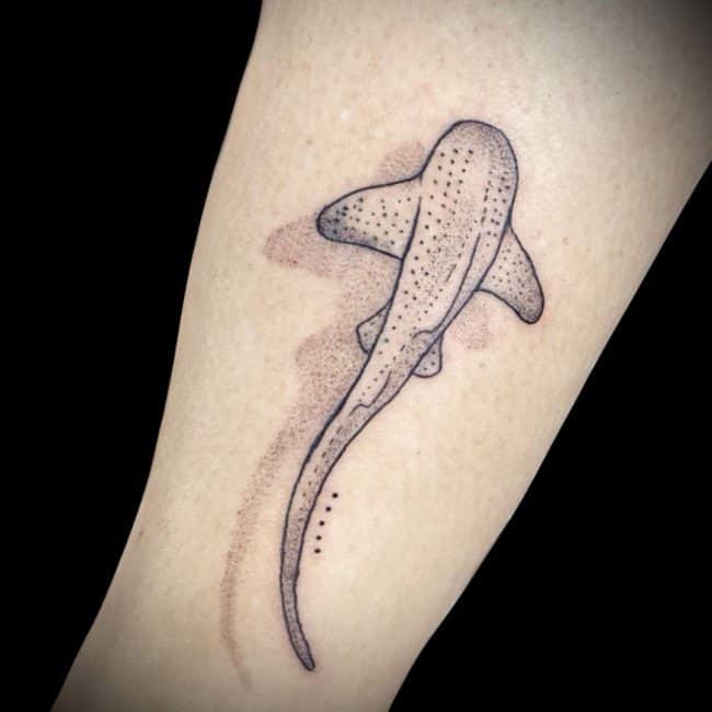 Fine Line Shark Tattoo
