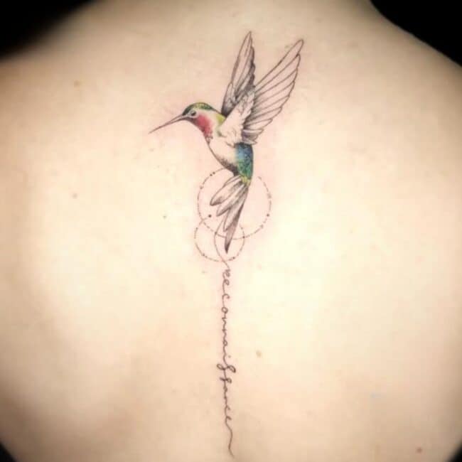 Fine Line Hummingbird Tattoo