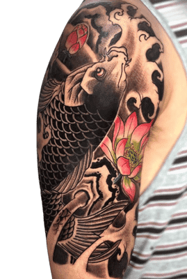 Rafael Zanette Tattoo Artist Japanese Koi Fish Colour Arm Tattoo Transparent