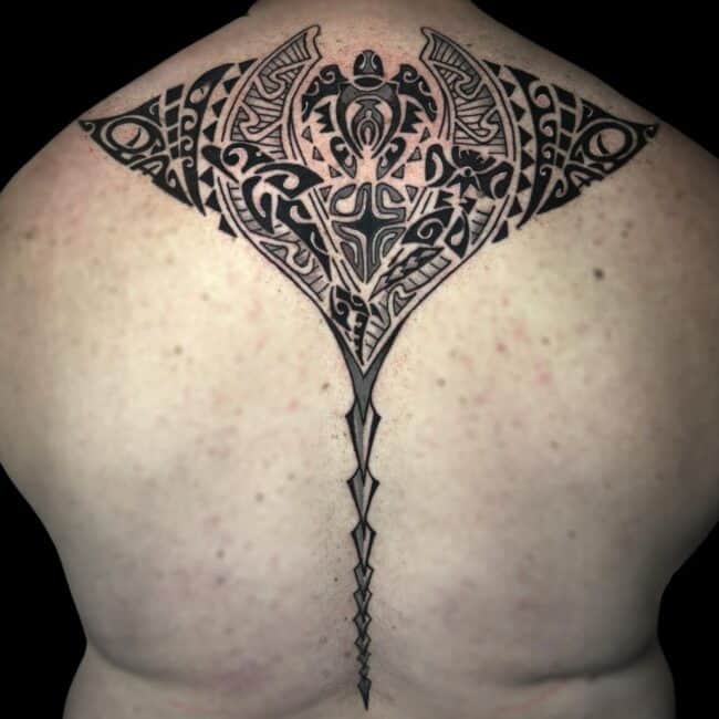 Sheela Tattoo Artist Neo-Traditional Animal Stingray Back Tattoo