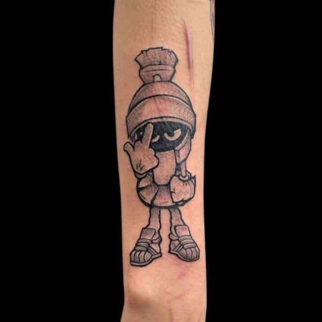 Truth Rodd Tattoo Artist Cartoon Character In Armor Forearm Tattoo