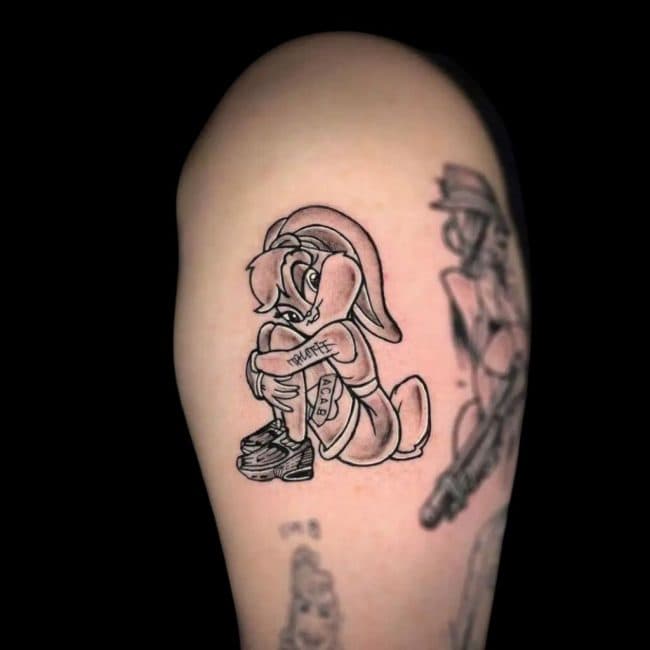 Truth Tattoo Artist Cartoon Looney Tunes Lola Bunny Arm Tattoo