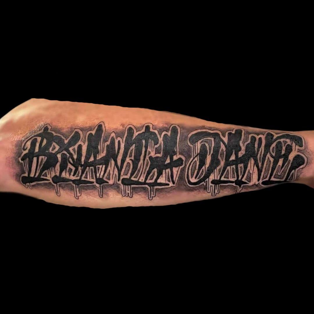 Truth Tattoo Artist Graffiti Script Forearm Tattoo