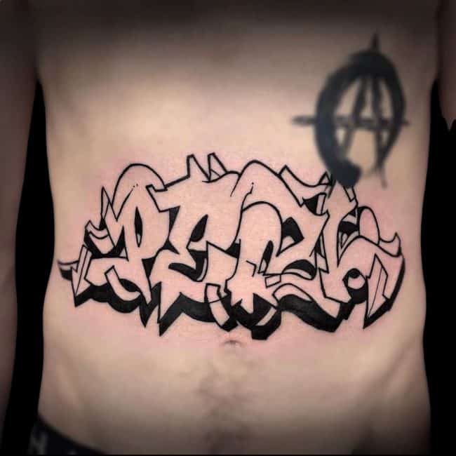 Truth Tattoo Artist Graffiti Stomach Tattoo