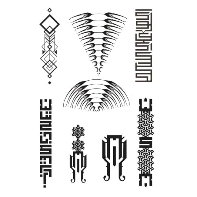 Blackwork Flash Tattoo Design Sheet