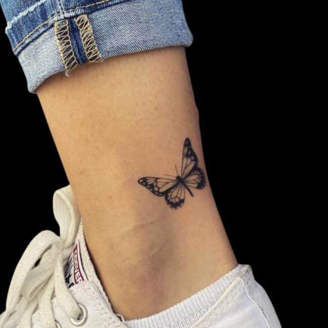 Butterfly Ankle Tattoo