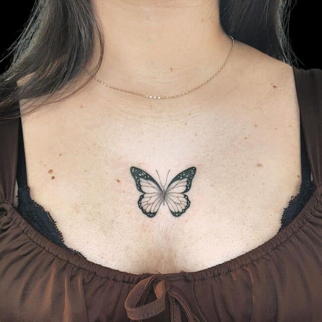 Butterfly Chest Tattoo