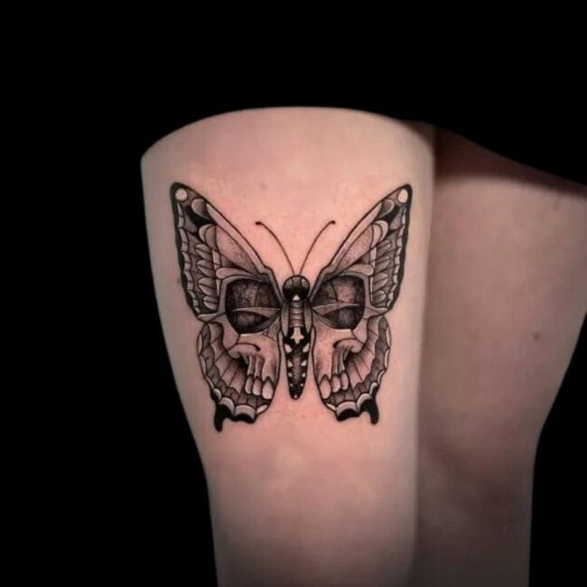 Butterfly Skull Tattoo