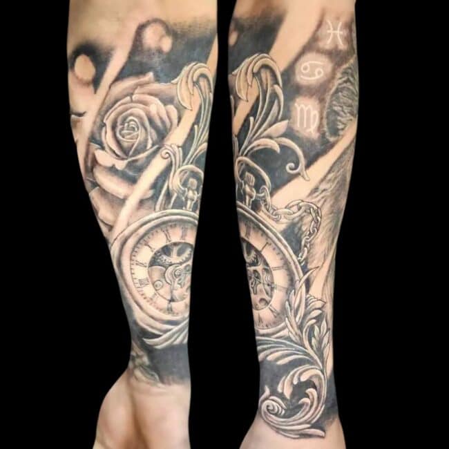 Clock Forearm Tattoo