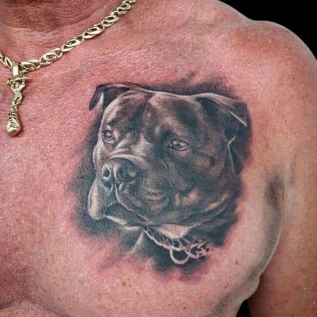 Dog Chest Tattoo