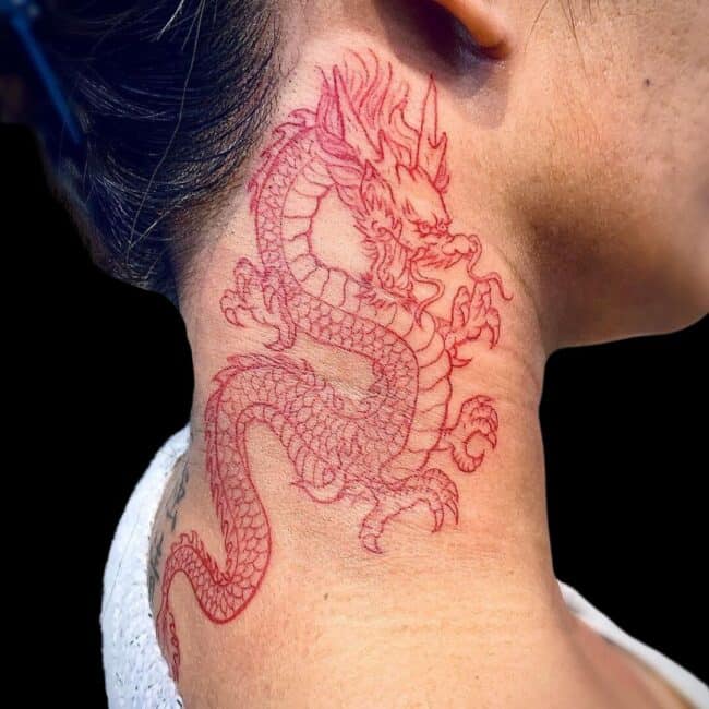 Dragon Neck Tattoo