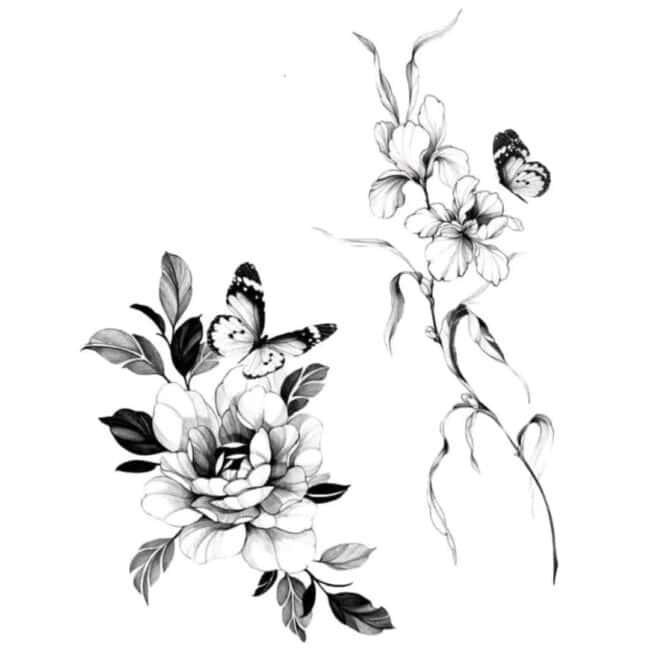 Flower Tattoo Flash Design Sheet Australia Tattoo