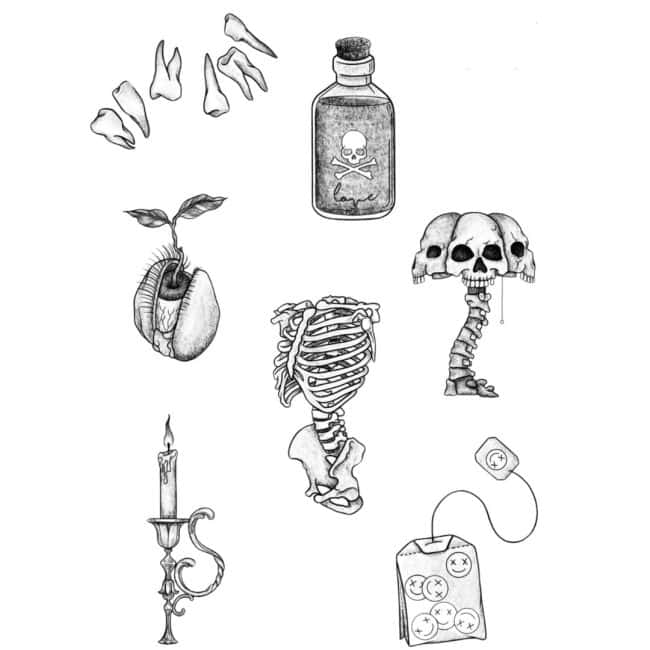 Halloween Flash Tattoos Design Sheet