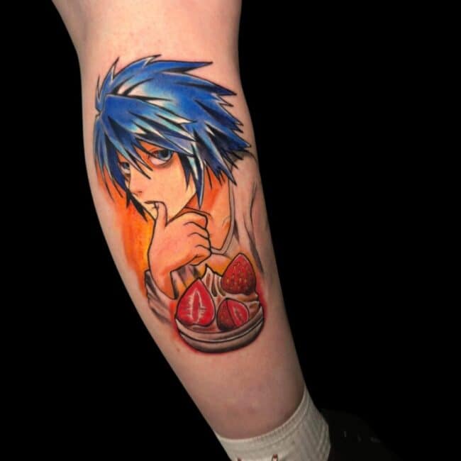 Italo Tattoo Artist Anime Cartoon Colour Leg Tattoo