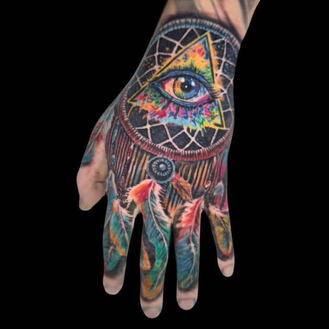 Italo Tattoo Artist Colour Watercolour Abstract Hand Tattoo