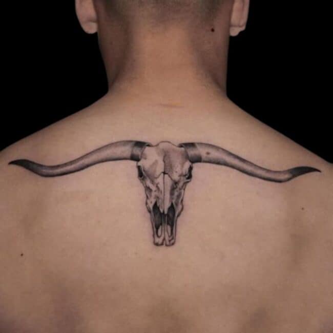 Longhorn Skull Tattoo