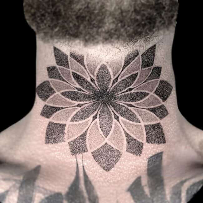 Penno Tattoo Artists Mandala Neck Tattoo