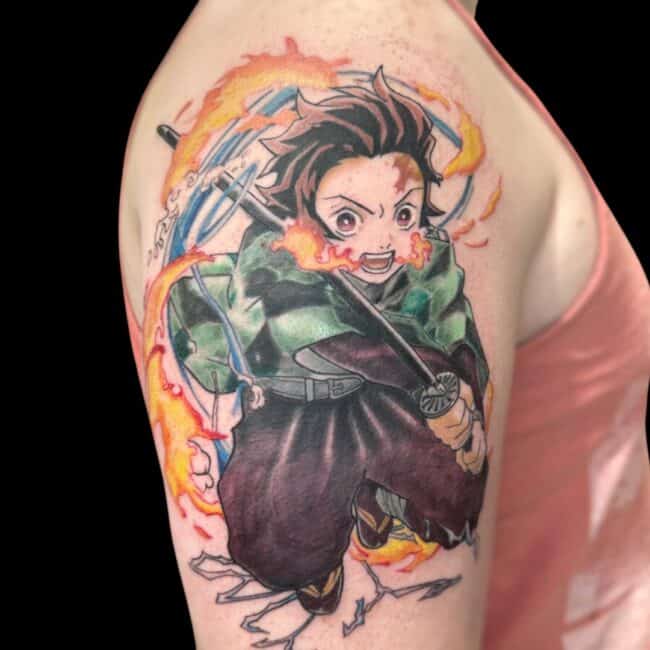 Piolo Tattoo Artist Anime Cartoon Colour Character Fire Tattoo