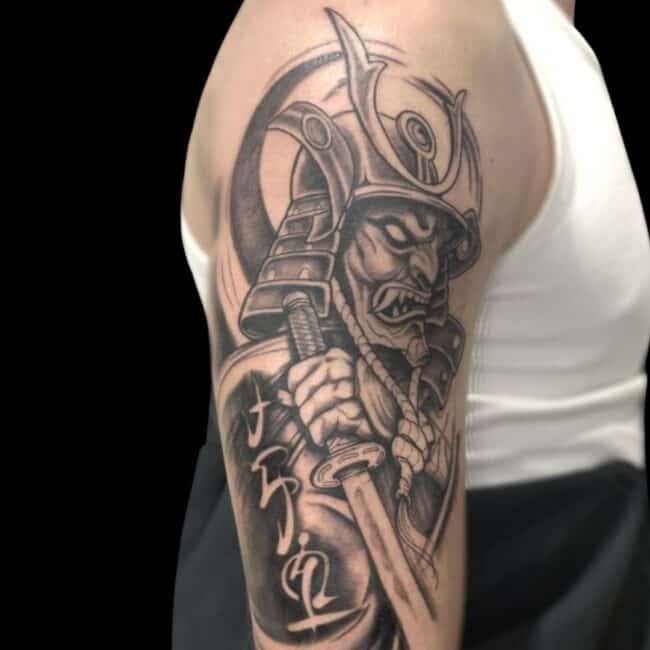 Piolo Tattoo Artist Japanese Samurai Sword Arm Tattoo