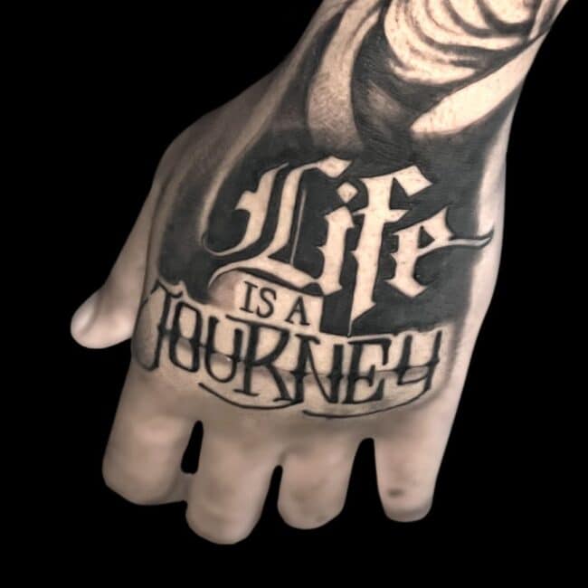 Rafael Zanette Tattoo Artist Script Lettering Hand Tattoo