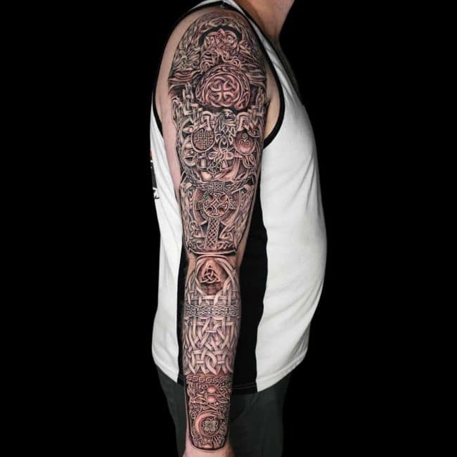 Raurie Tattoo Artist Geometric Symbolism Sleeve Celtic Tattoo