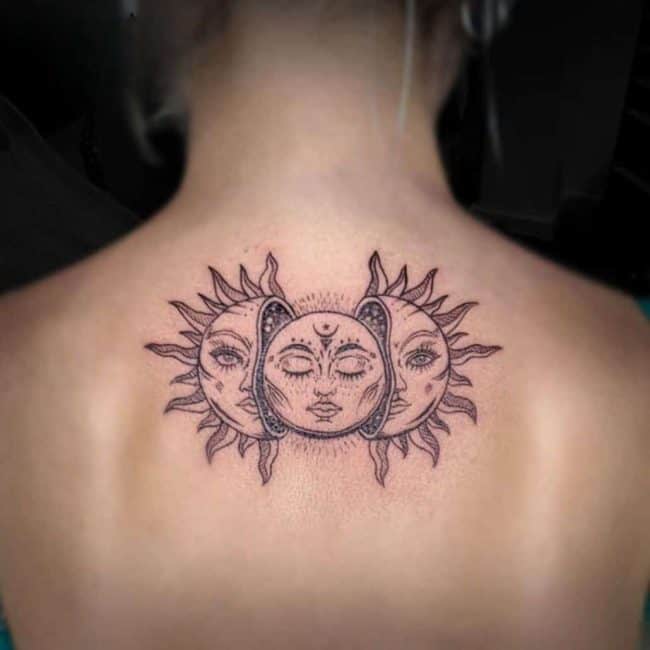 Fine Line Back Tattoo