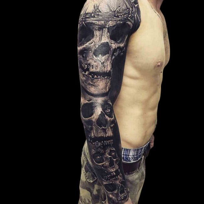 Skull Sleeve Tattoo