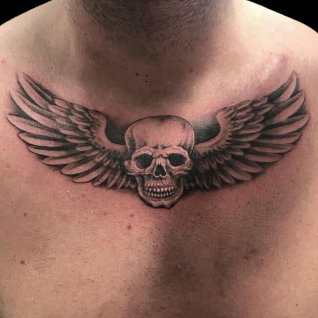 Skull With Wings Tattoo