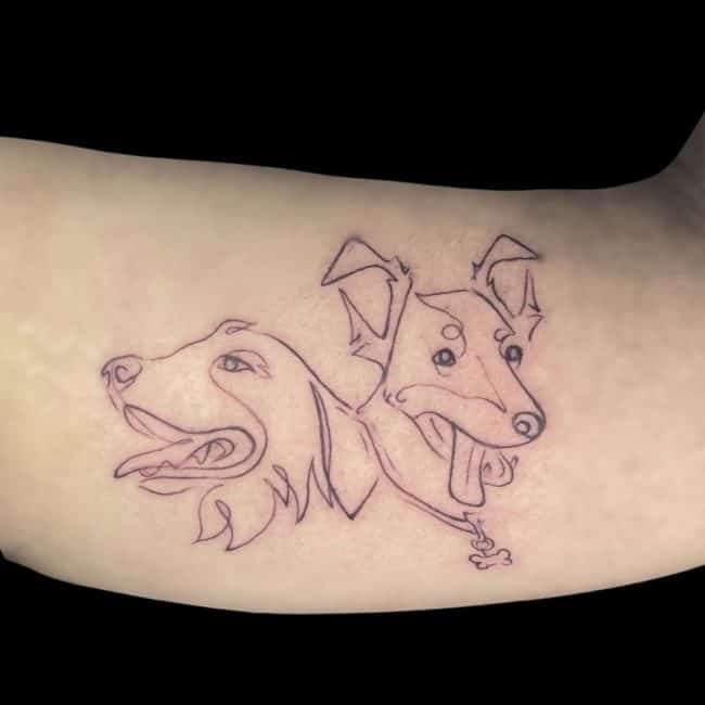 Dog Fine Line/Linework Tattoo