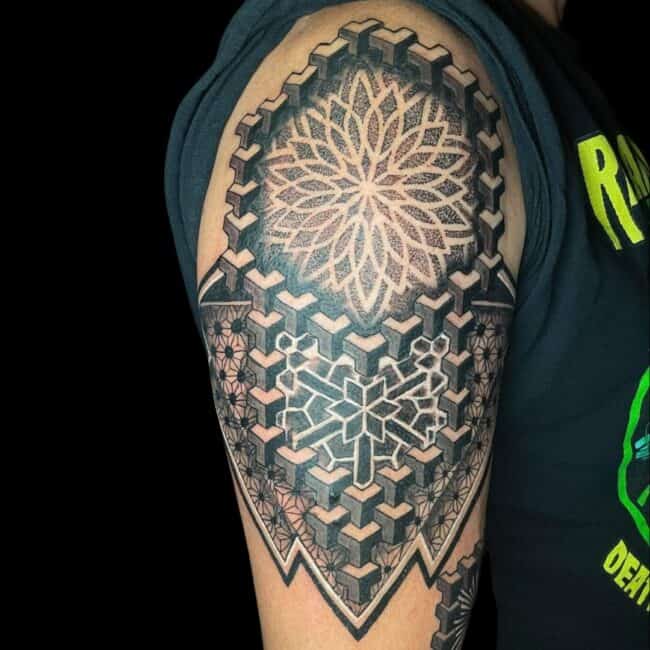 Thor Tattoo Artist Geometric Mandala 3d Art Arm Tattoo