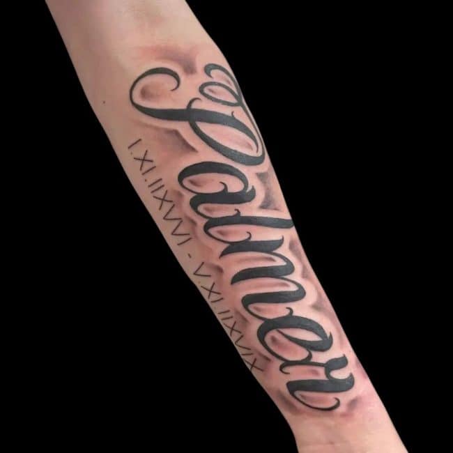 Truth Tattoo Artist Script Graffiti Lettering Forearm Tattoo