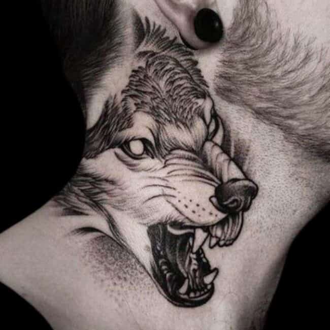 Wolf Neck Tattoo