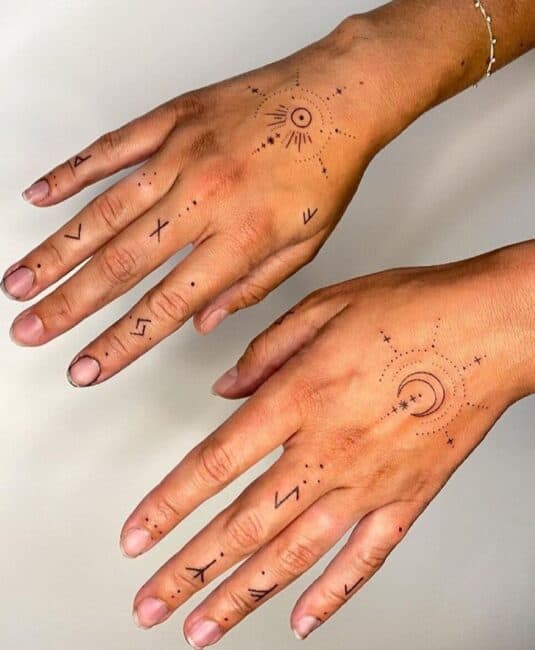 Fine Line Hand Tattoo Placement