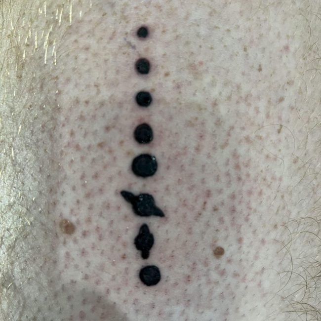 Jesse Tattoo Artist Fine Line Blackwork Small Leg Tattoo