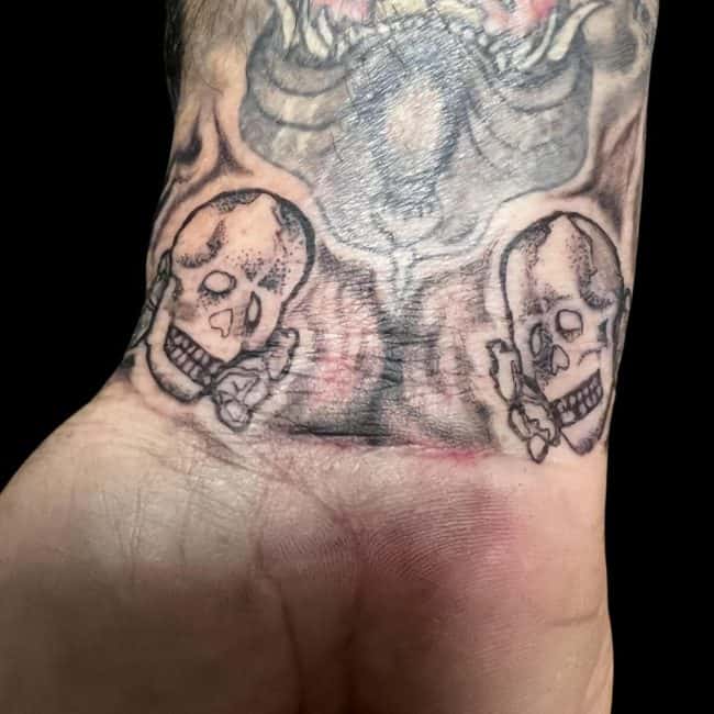 Jesse Tattoo Artist Fine Line Skulls Surrealism Wrist Tattoo