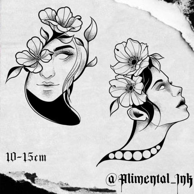 Neo Traditional Flash Tattoo Design Sheet