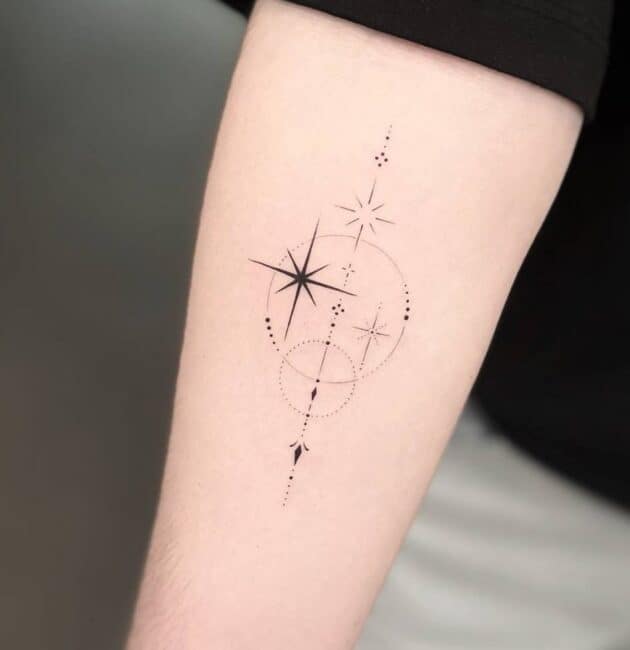 Fine Line Star Tattoo