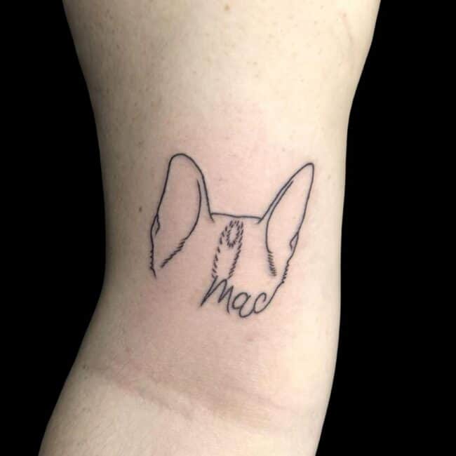 Isabella Tattoo Artist Fine Line Ears Script Lettering Arm Tattoo