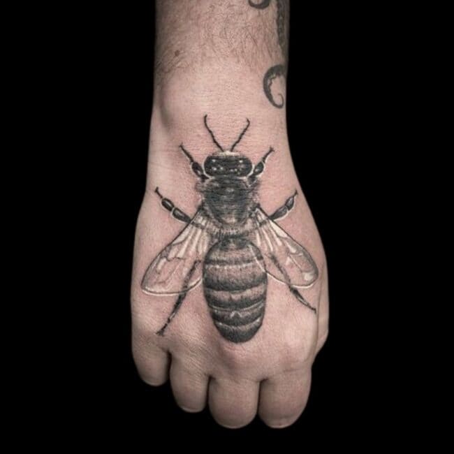 Bee Hand Tattoo