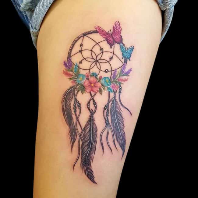 Dream Catcher Butterfly Tattoo