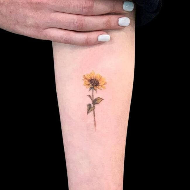 Forearm Sunflower Tattoo