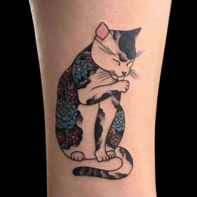 Japanese Cat Tattoo